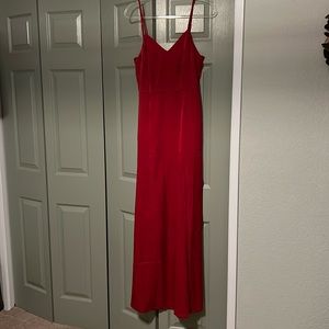 Red floor length dress from lulus